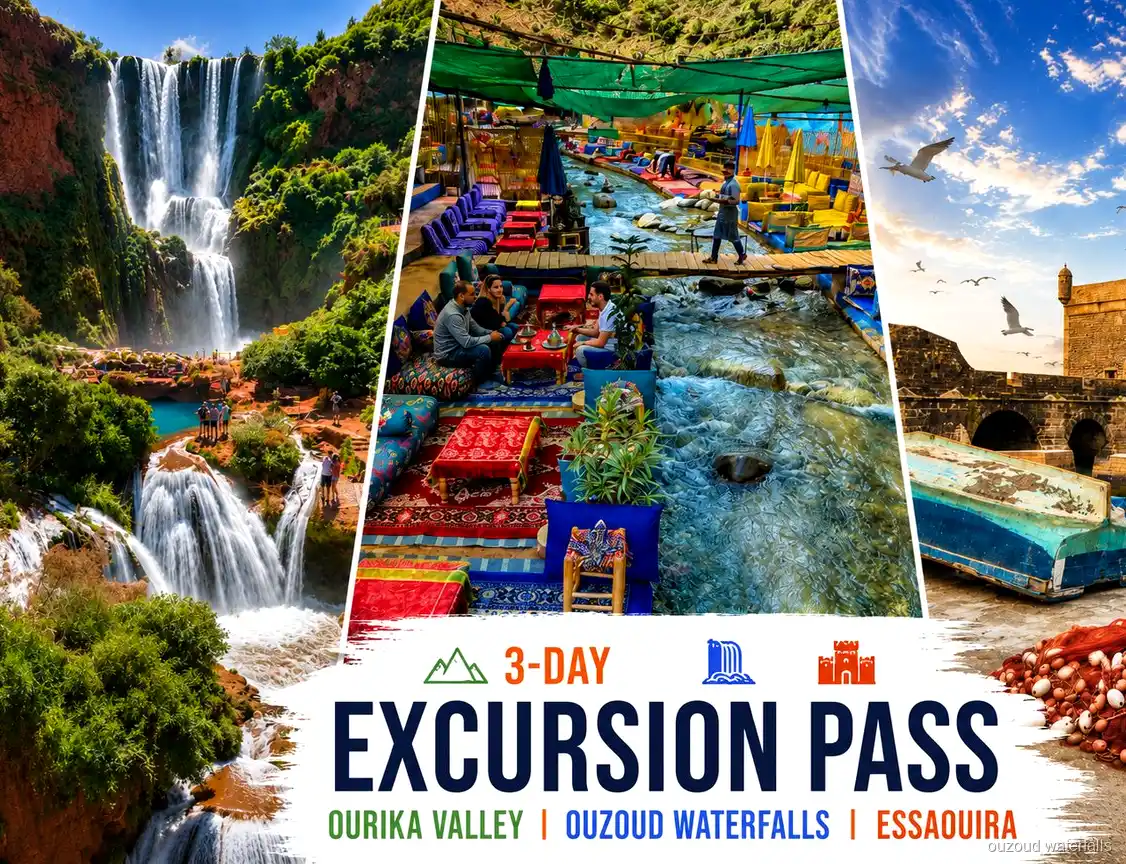 Passi d'excursions de Marràqueix amb les Cascades d'Ouzoud, la vall d'Ourika i Essaouira